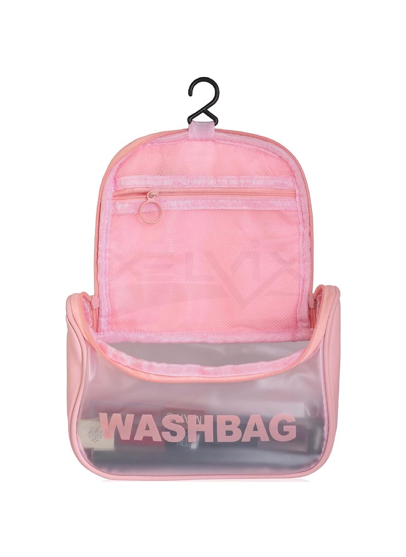 KD ZONE KD ZONE Cosmetic Organizer Bag Makeup Pouch for Women Travel Toiletry Bag for Cosmetics Brushes Accessories Waterproof Zippered Cosmetic Bag Portable Carry Pouch Pink  - Image 2