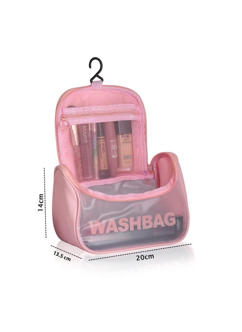 KD ZONE KD ZONE Cosmetic Organizer Bag Makeup Pouch for Women Travel Toiletry Bag for Cosmetics Brushes Accessories Waterproof Zippered Cosmetic Bag Portable Carry Pouch Pink  - Image 5