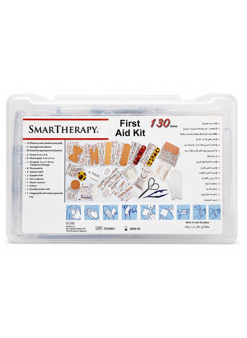 سمارت ثيرابي حقيبة إسعافات أولية SMARTHERAPY – مجموعة إسعافات طبية محمولة تحتوي على 130 قطعة للمنزل والسيارة والسفر والمكتب - Image 2