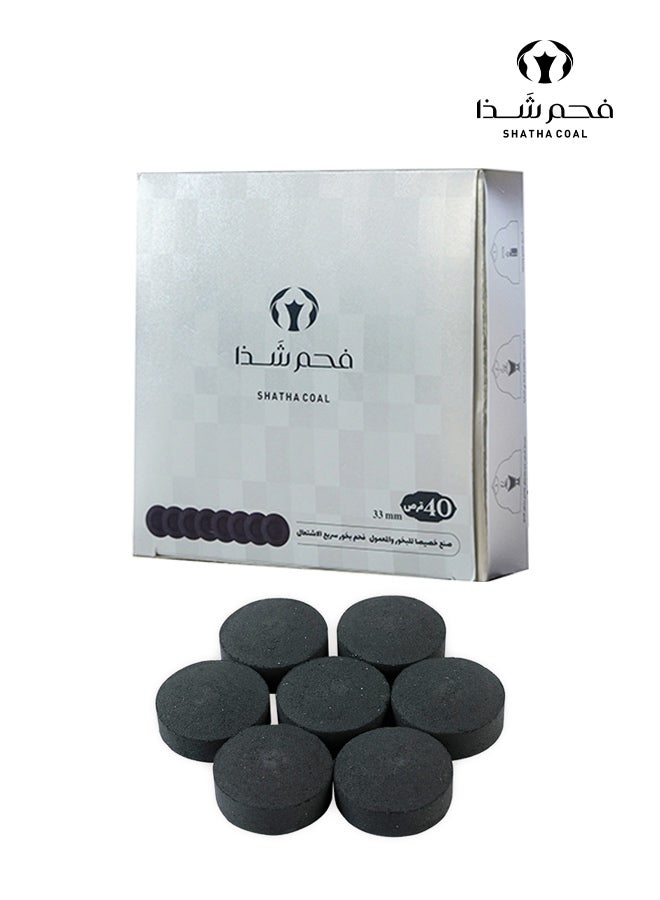 SHATHA COAL Premium 40 Pcs Fast Lighting Oud Bakhoor Charcoal Tablets | Long Lasting Smokeless Incense Coal for Bakhoor Burner & Oud Use - Image 1