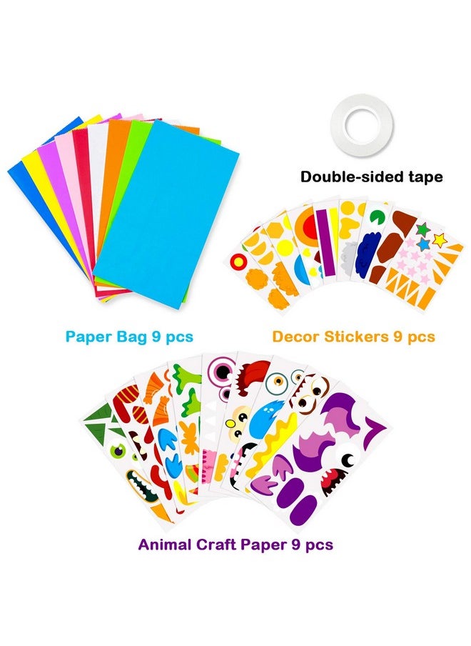 WATINC WATINC 9Pack Monster Hand Puppets Art Craft Paper Sock Puppet Toys DIY Making Your Own Puppet Kits Early Learning Classroom Family Storytelling Games Pretend Party Supplies Valentine's Day Gift  - Image 2