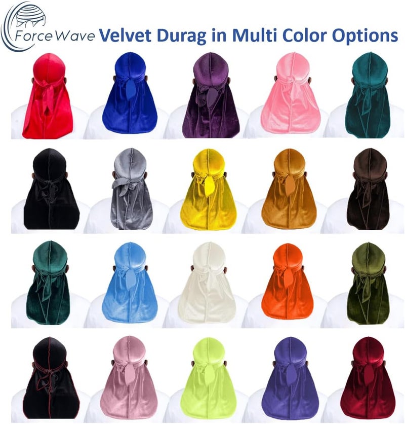 ForceWave Velvet Durag for Men Wave Cap Velvet Dorag for Men Women 360 Wave - Image 3