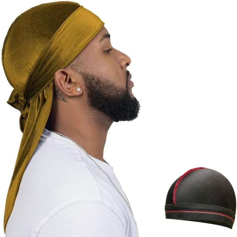 ForceWave Velvet Durag for Men Wave Cap Velvet Dorag for Men Women 360 Wave - Image 1