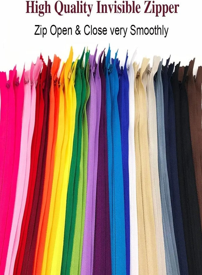 Aakriti Invisible Hidden Zippers for Clothes Skirt, Dress, Gown, Mini Dress Sewing Crafts 24 Inch Hidden Zippers in Mix Colors (Concealed Zip-15 PCS) - Image 2