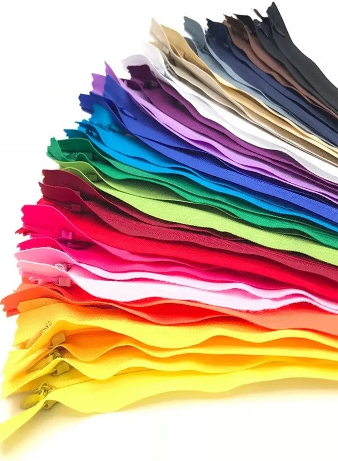 Aakriti Invisible Hidden Zippers for Clothes Skirt, Dress, Gown, Mini Dress Sewing Crafts 24 Inch Hidden Zippers in Mix Colors (Concealed Zip-15 PCS) - Image 1