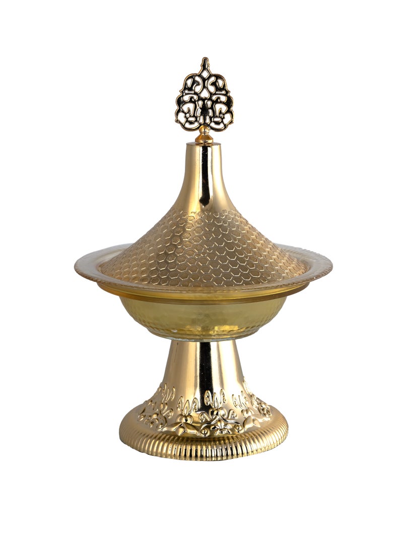 More Glassware  Sugar Holder Striped Ayaksiz Red-Gold 