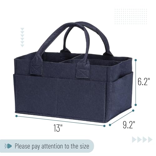 Mr. Pen Mr Pen Baby Diaper Caddy Organizer Navy Blue Nursery Storage Bin and Car Organizer for Diapers and Baby Wipes - Image 3