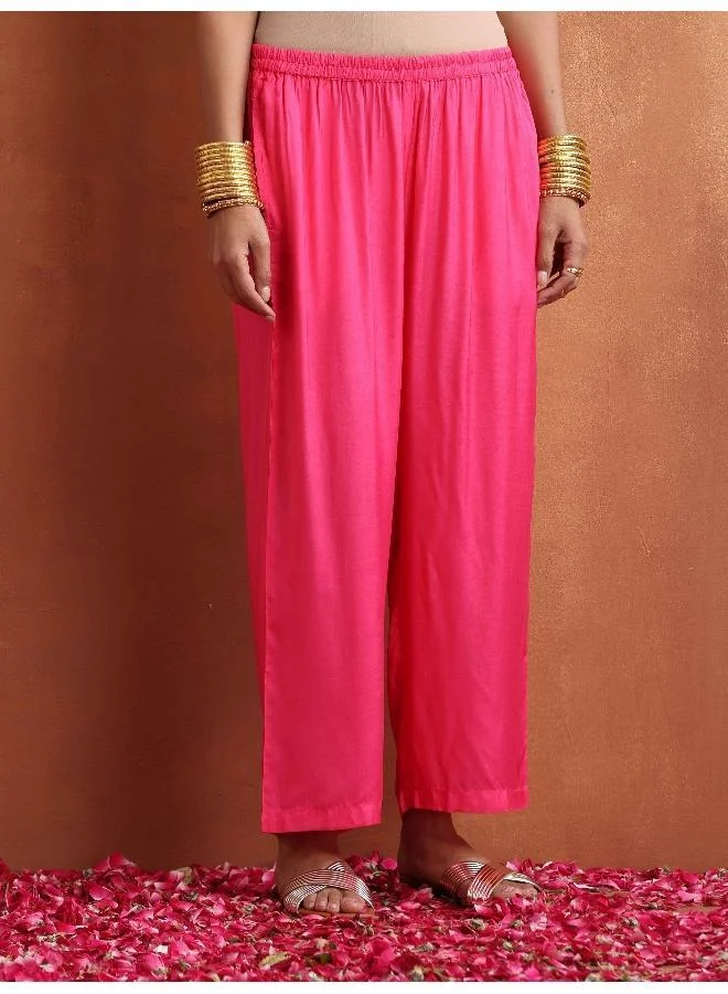 ترو برونز trueBrowns Orange Print Flared Anarkali Kurta Set