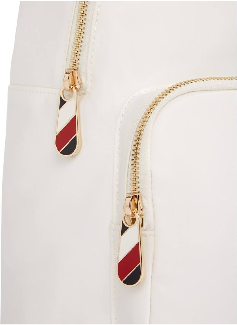 TOMMY HILFIGER Women's Corporate Dome Backpack - Nylon, White  - Image 5