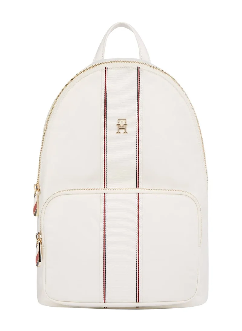 TOMMY HILFIGER Women's Corporate Dome Backpack - Nylon, White