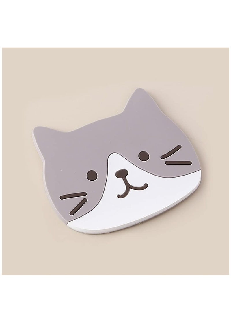 Kanza 3 Pieces Cute Cat Silicone Rubber Coaster Non Slip Cup Coasters Heat Resistant Cup Mate Soft Coaster for Tabletop Protection Furniture from Damage - Image 5
