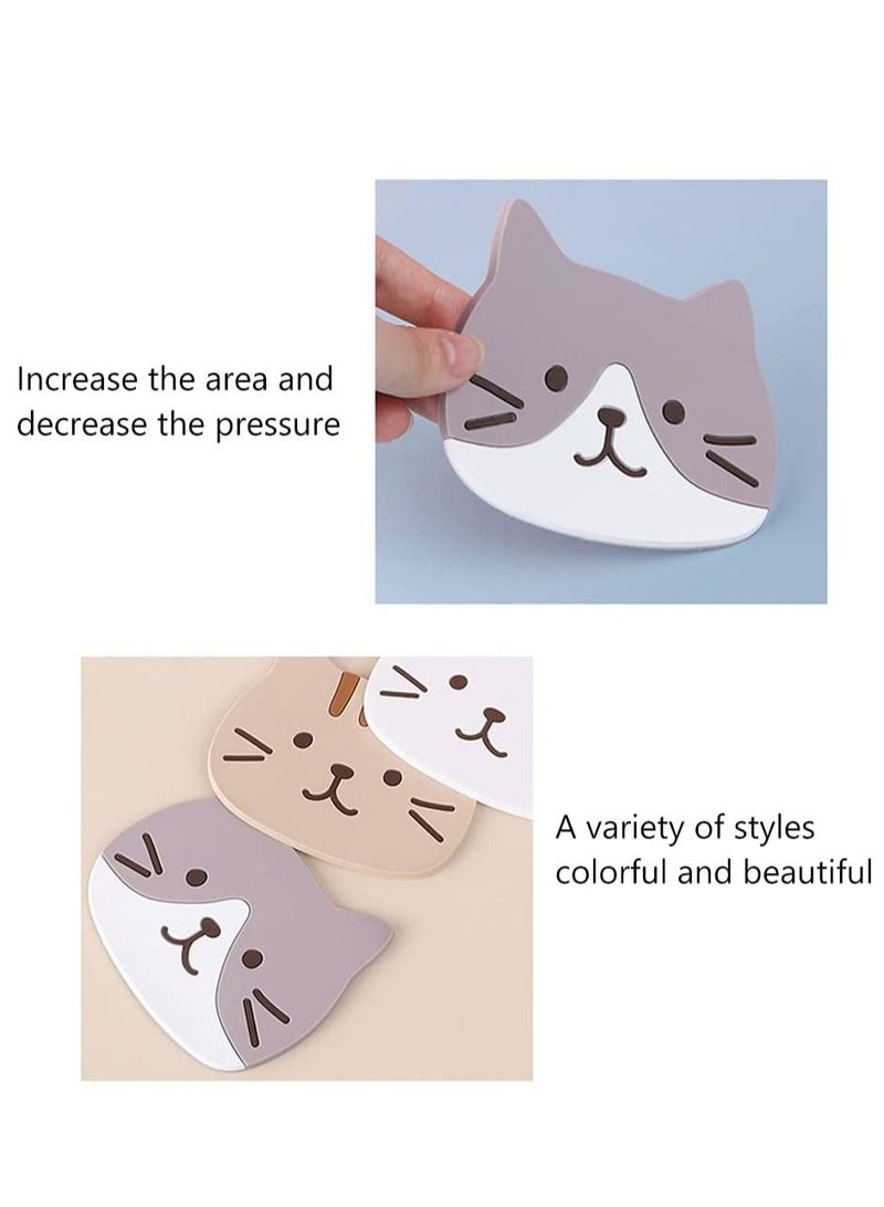 Kanza 3 Pieces Cute Cat Silicone Rubber Coaster Non Slip Cup Coasters Heat Resistant Cup Mate Soft Coaster for Tabletop Protection Furniture from Damage - Image 4