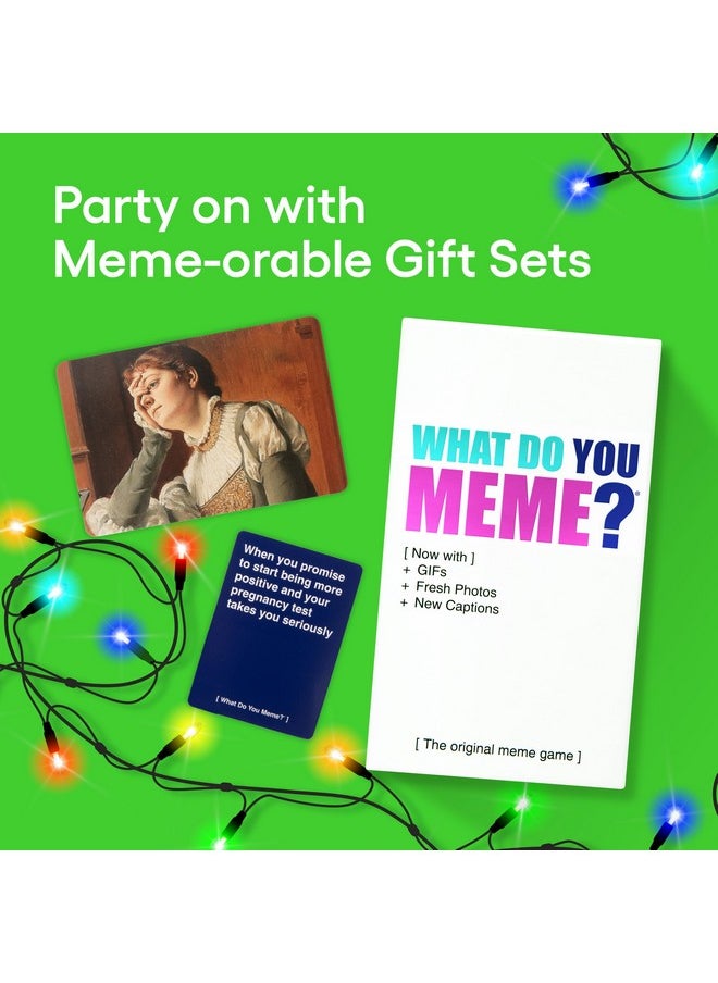WHAT DO YOU MEME? - WHAT DO YOU MEME? Core Game (New Edition) Now Including GIF's & Refreshed Content by Relatable, The Game for Meme Lovers, Perfect Christmas Party Game, Stocking Stuffers or Funny White Elephant Gifts - Image 1