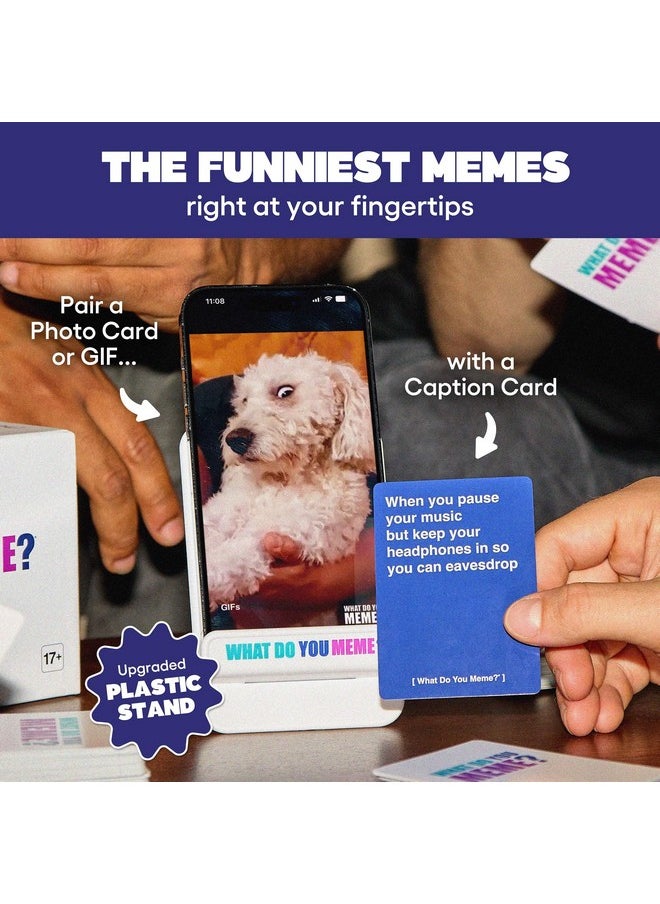 WHAT DO YOU MEME? - WHAT DO YOU MEME? Core Game (New Edition) Now Including GIF's & Refreshed Content by Relatable, The Game for Meme Lovers, Perfect Christmas Party Game, Stocking Stuffers or Funny White Elephant Gifts - Image 1