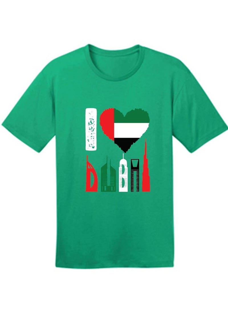 PRINTSHOP4ME - I Love Dubai Adult Mens T-Shirt - Round Neck with Short Sleeve - Men Cotton T-Shirt -  Printed T-Shirt - Perfect for Dubai Souvenir - Image 1