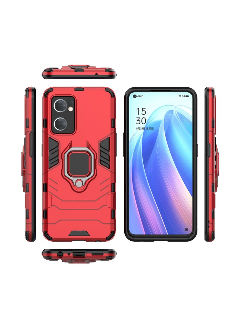 Red Protective Cover With Ring Bracket For Oppo - Image 2
