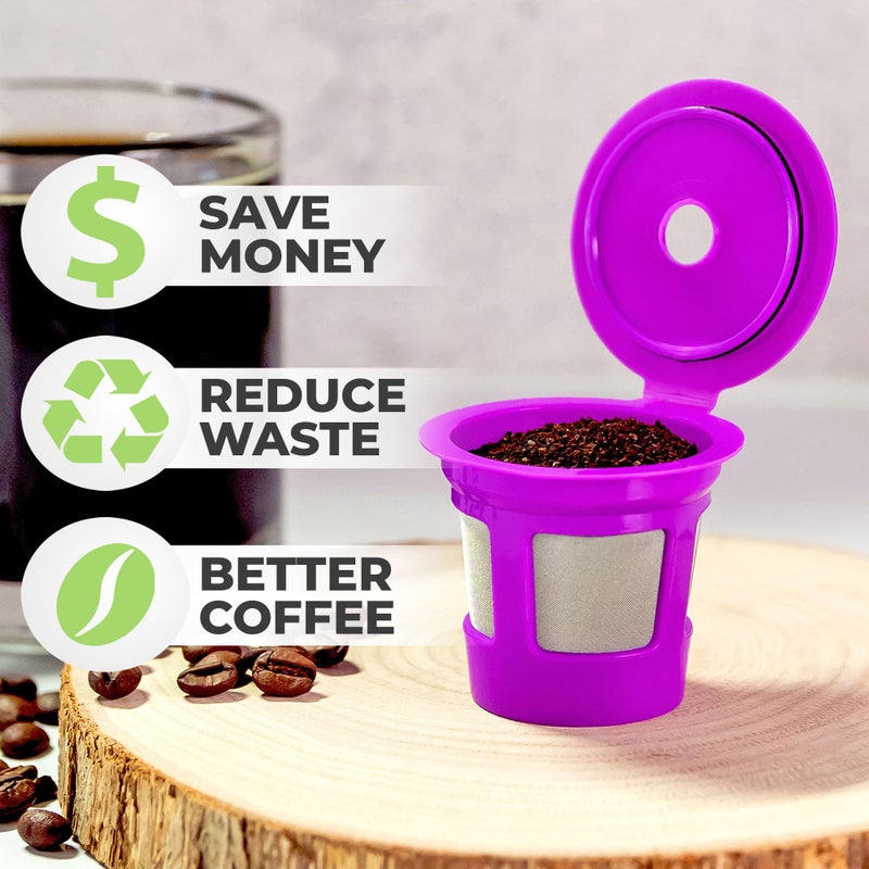 Perfect Pod 1-Stream Cafe Save Reusable K Cup Pod Coffee Filters - Refillable Coffee Pod Capsules with Built-In, Integrated Mesh Strainer for use with Keurig & Select Single Cup Coffee Makers, 4-Pack - Image 2