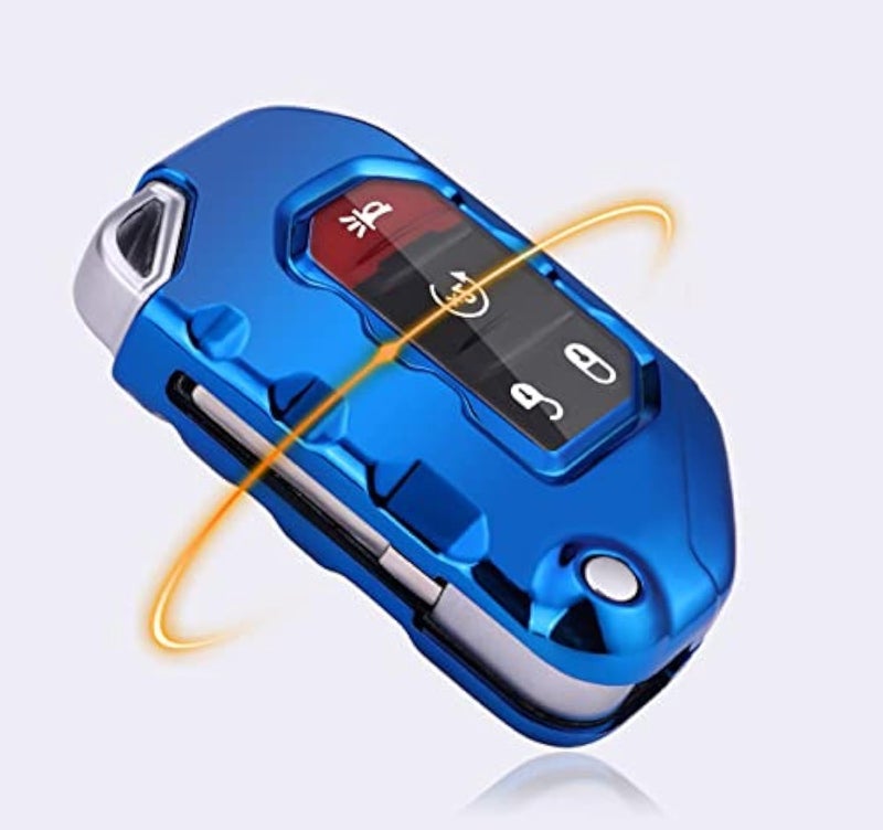 jokmoest for Jeep Key Fob Cover Soft Full Protection Key Fob Case fit for Jeep 2020 2021 Gladiator JT Sahara JLU 2018-2021 Wrangler JL JLU Rubicon Keyless Entry Key Fob (Blue) - Image 1