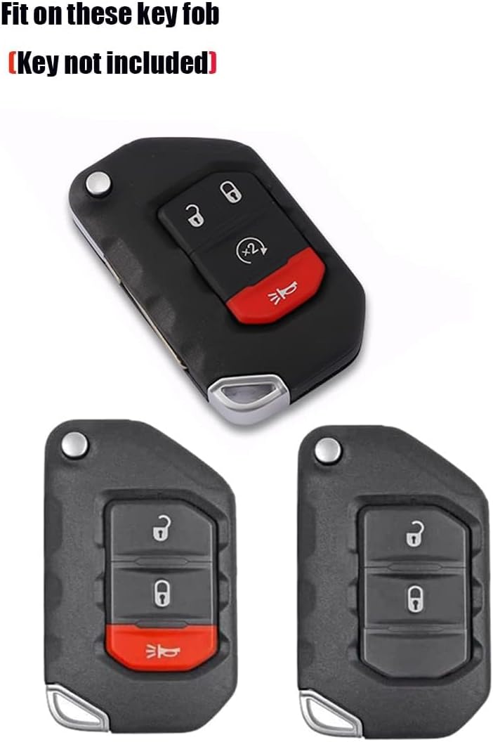 jokmoest for Jeep Key Fob Cover Soft Full Protection Key Fob Case fit for Jeep 2020 2021 Gladiator JT Sahara JLU 2018-2021 Wrangler JL JLU Rubicon Keyless Entry Key Fob (Blue) - Image 2