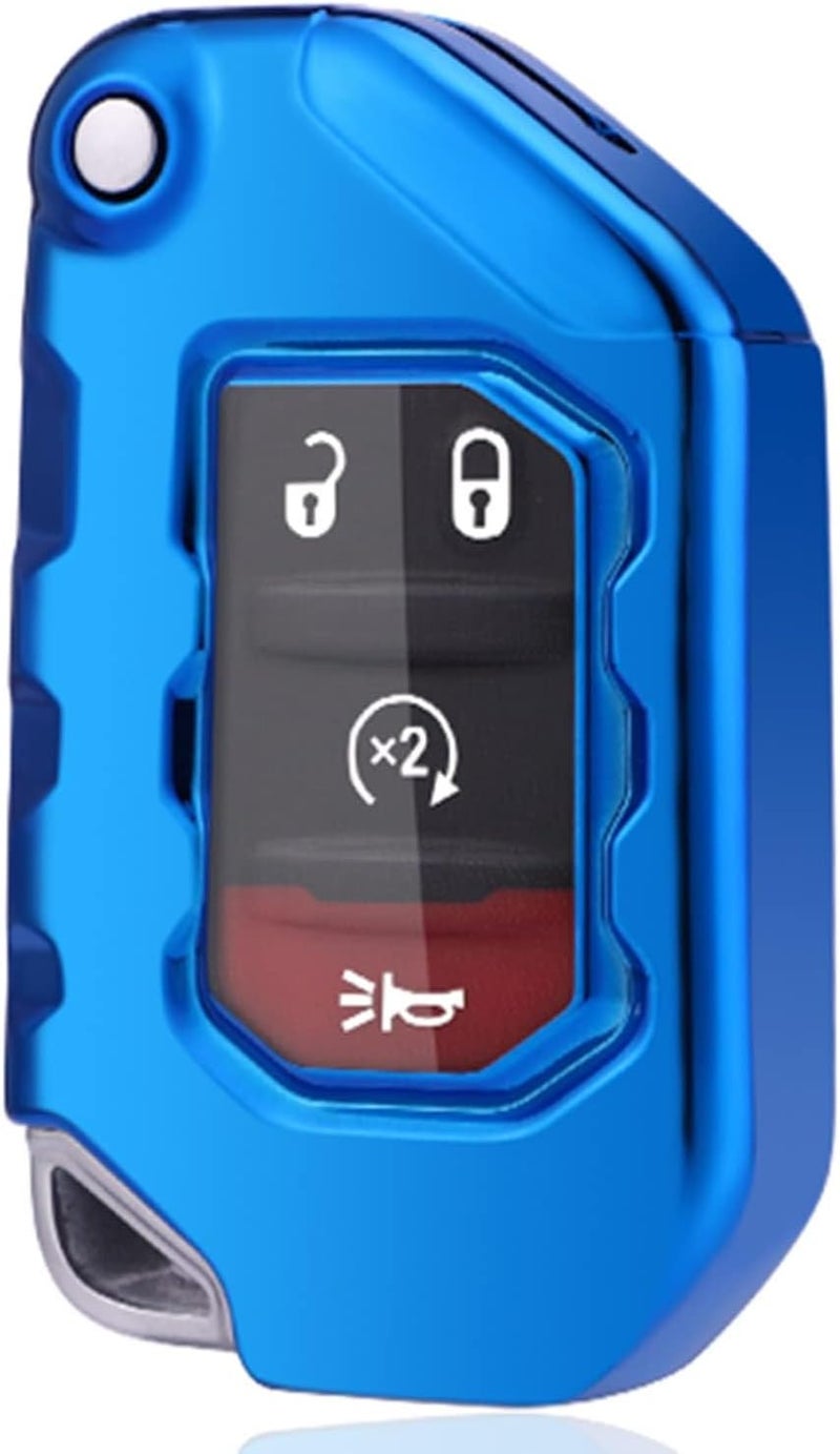 jokmoest for Jeep Key Fob Cover Soft Full Protection Key Fob Case fit for Jeep 2020 2021 Gladiator JT Sahara JLU 2018-2021 Wrangler JL JLU Rubicon Keyless Entry Key Fob (Blue) - Image 3