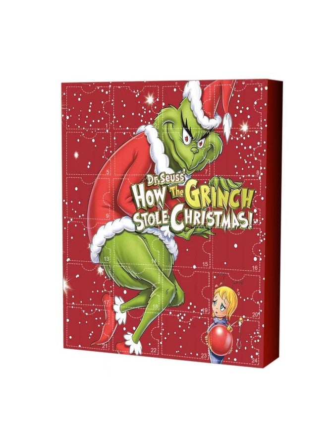 إسكدنيا Grinch 24 قطعة من زخارف الراتنج لعبة صندوق أعمى لل وحش الشعر الأخضر صندوق تقويم مبتكر - اللون: Grinch Horror Blind Box Style + Airplane Box - Image 3