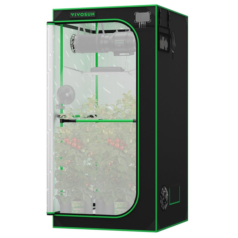 VIVOSUN VIVOSUN P336 363672 PRO Grow Tent with Thick 1 inch Poles Strengthened High Reflective Mylar Oxford Fabric Extra Hanging Bars  High CFM Kit for Hydroponics Indoor Plant for AeroLight A200SE 