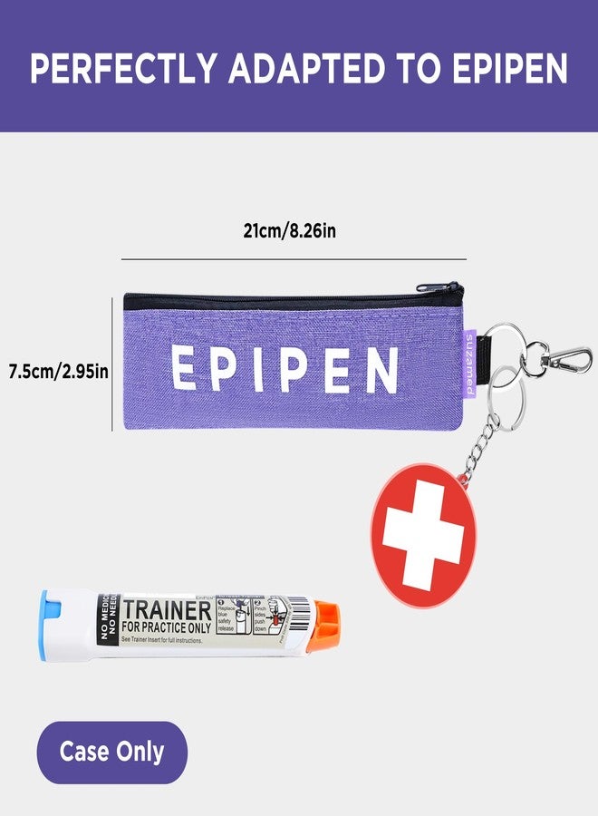 suzamed Portable EpiPen Carry Case, Insulated Emergency Medical Bag Maintain Med effectiveness, Fits 1 EpiPen, Asthma Inhaler, Auvi-Q, Allergy Medication, Travel EpiPen Holder for Adults or Kids (Purple) - Image 4
