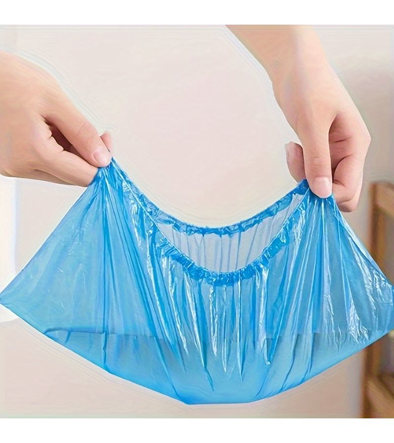Blue Disposable Shoe Covers 100pcs for Travel Hotel Hygiene - Image 4