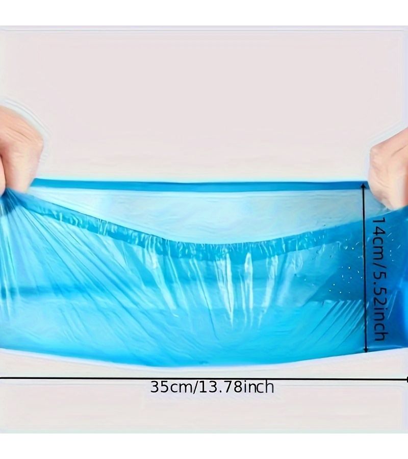 Blue Disposable Shoe Covers 100pcs for Travel Hotel Hygiene - Image 3