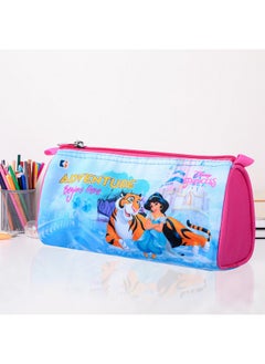 Kuber Industries Kuber Industries Pencil Pouch | Multi-Purpose Travel Pouch | Kids Stationary Storage Bag | Pencil Utility School Pouches | Geometry Box | Disney Princess | Large | Pink & Blue  - Image 5