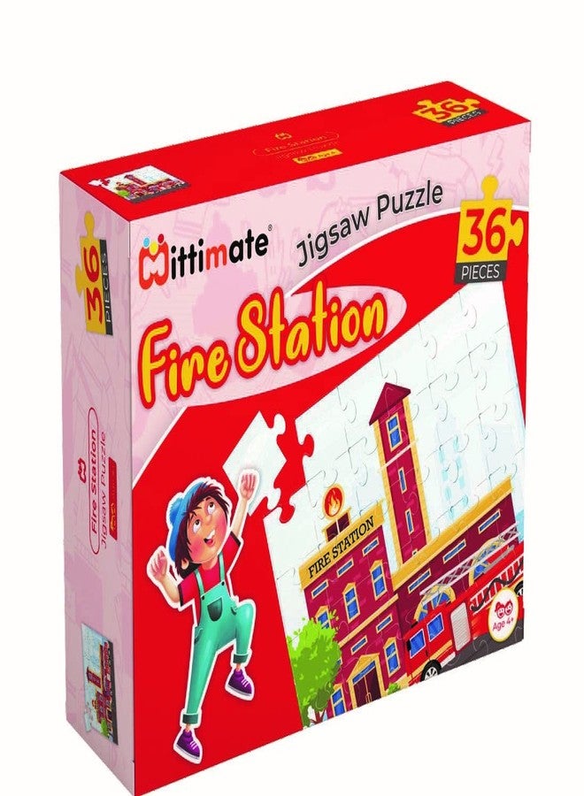 Mittimate Fire Station Jigsaw Puzzle Game for Kids Age 4 to 6 Old I 36 Pieces Puzzle Toy I Birthday Gift for Children - Image 1