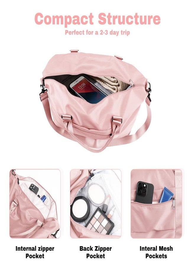 EPIMA Weekender Duffel Bags for Women, Travel Totes Bag for Airplane Essentials, Overnight Bags for Women with Trolley Sleeve, Large Carry On Hospital Bag for Labor and Delivery, Sport, Gym, B - Pink - Image 5