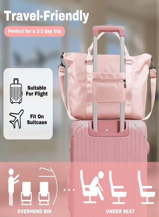 EPIMA Weekender Duffel Bags for Women, Travel Totes Bag for Airplane Essentials, Overnight Bags for Women with Trolley Sleeve, Large Carry On Hospital Bag for Labor and Delivery, Sport, Gym, B - Pink - Image 2