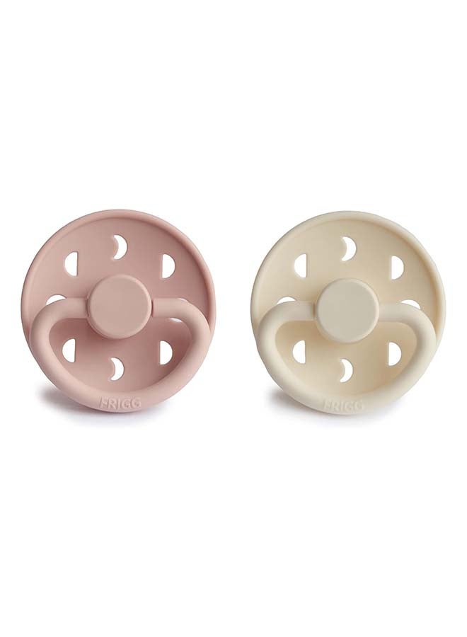 FRIGG Moon Phase Latex Baby Pacifier 0-6M 2-Pack Blush/Cream - Size 1 - Image 2