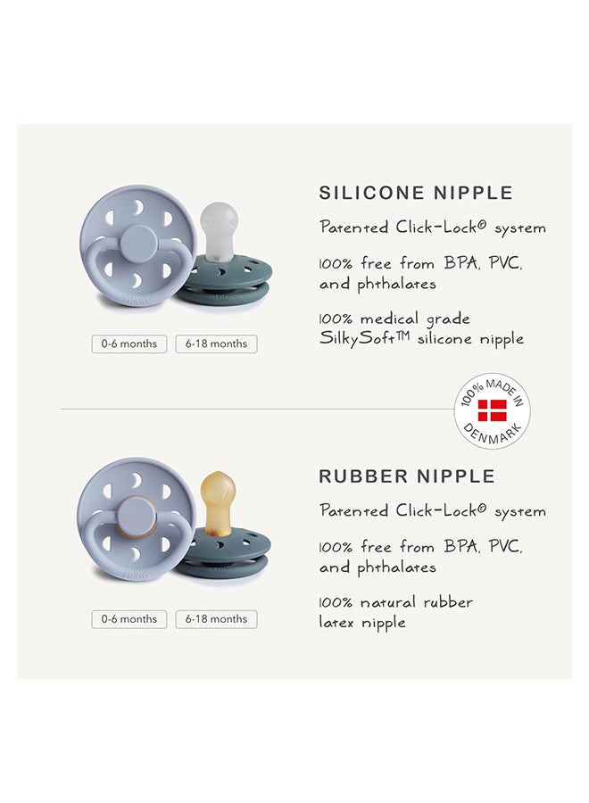 FRIGG Moon Phase Latex Baby Pacifier 0-6M 2-Pack Blush/Cream - Size 1 - Image 3