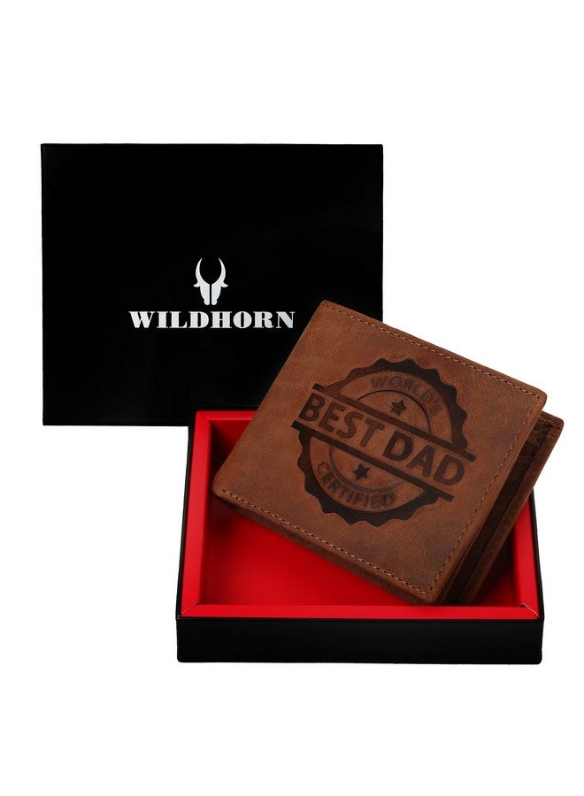 WildHorn Best Dad Men's Leather Wallet, Brown - Image 2