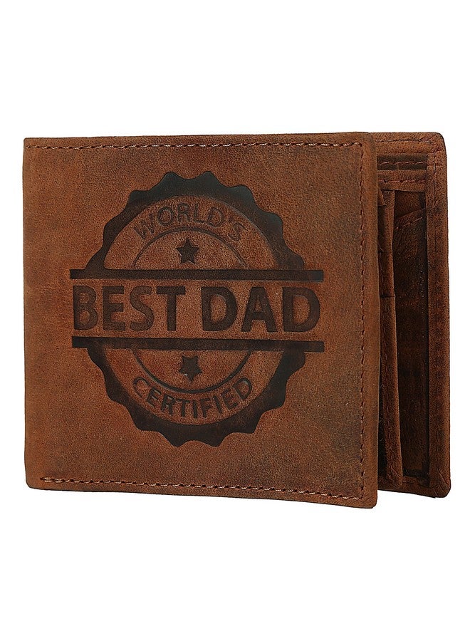 WildHorn Best Dad Men's Leather Wallet, Brown - Image 3