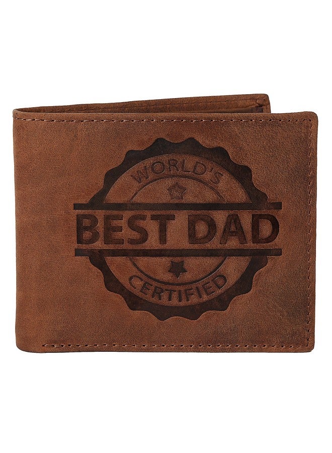 WildHorn Best Dad Men's Leather Wallet, Brown - Image 1