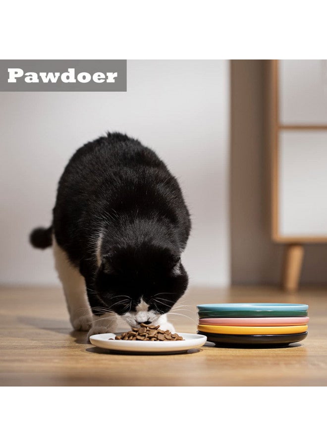 Pawdoer Pawdoer Ceramic Shallow Cat Dish 6 inch, Whisker Fatigue Free Cat Food Bowls, Wide and Small Pet Plate for Kitten and Kitty, Short Legged Munchkin Cat  - Image 2