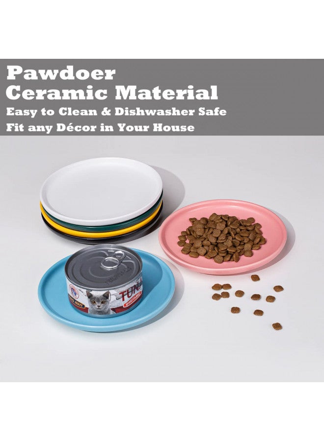 Pawdoer Pawdoer Ceramic Shallow Cat Dish 6 inch, Whisker Fatigue Free Cat Food Bowls, Wide and Small Pet Plate for Kitten and Kitty, Short Legged Munchkin Cat  - Image 4