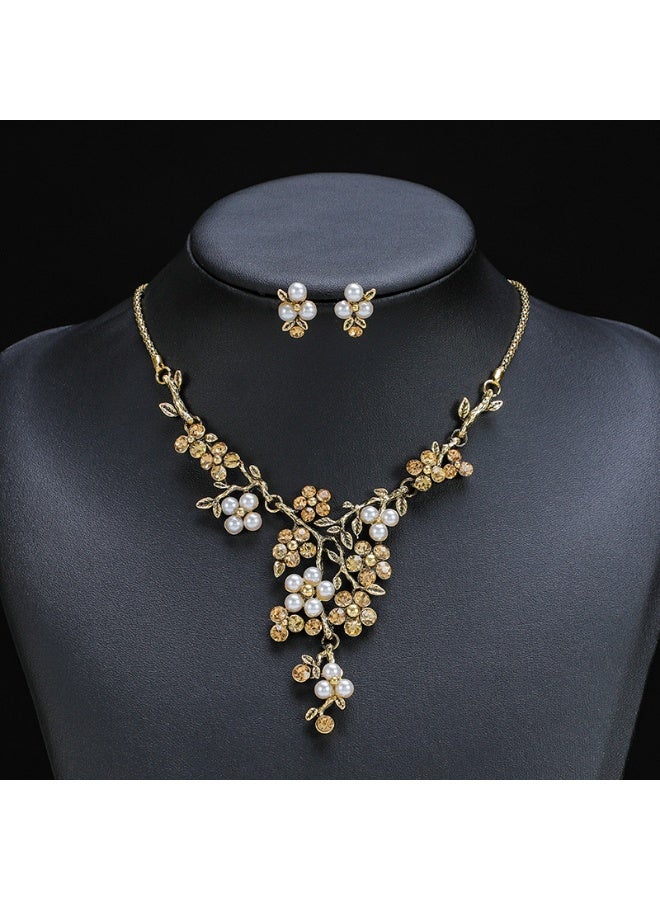 NIBEMINENT Branch-Shaped Pearl Necklace - European and American Vintage Artistic Style