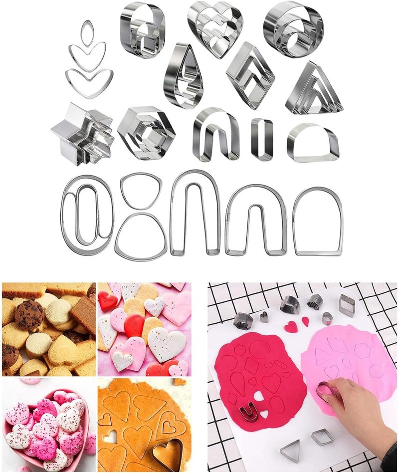 klarako Stainless Steel Polymer Clay Cutters Clay Earring Cutters for Jewelry Making Pendant Charms  36 Pieces - Image 5