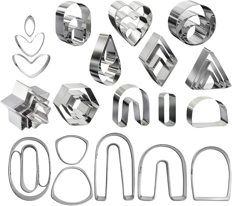 klarako Stainless Steel Polymer Clay Cutters Clay Earring Cutters for Jewelry Making Pendant Charms  36 Pieces - Image 1