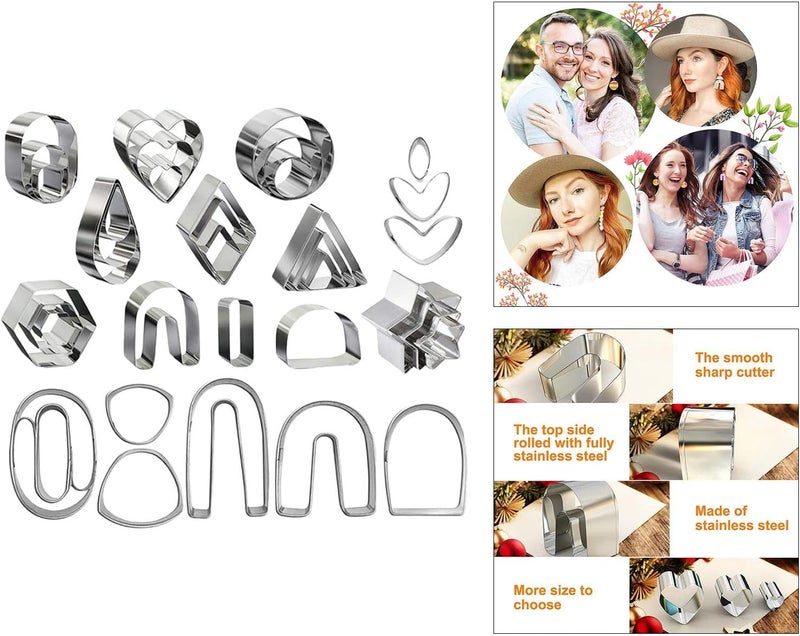 klarako Stainless Steel Polymer Clay Cutters Clay Earring Cutters for Jewelry Making Pendant Charms  36 Pieces - Image 4