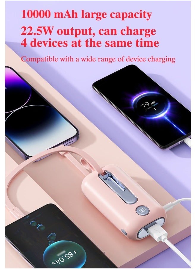 Purple Power Bank 22.5W Fast Charge 10000 mAh CF911 Dual Wire Fast Charging Portable with Type-C and Lighting Output Cable-Pink - pzsku/Z02849C68C4D02760D071Z/45/_/1721640934/4ba91655-c05e-451a-b3ba-b63255e2606f