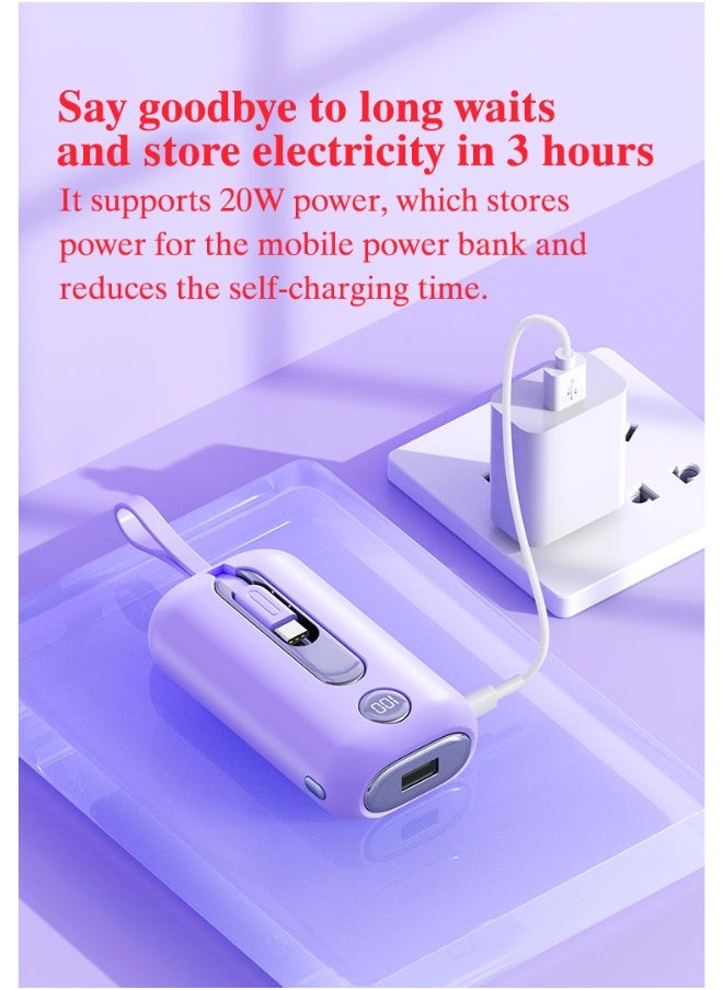 Purple Power Bank 22.5W Fast Charge 10000 mAh CF911 Dual Wire Fast Charging Portable with Type-C and Lighting Output Cable-Pink - pzsku/Z02849C68C4D02760D071Z/45/_/1721640957/aa44aa8b-bd12-4184-9402-70a6a2cf44d9