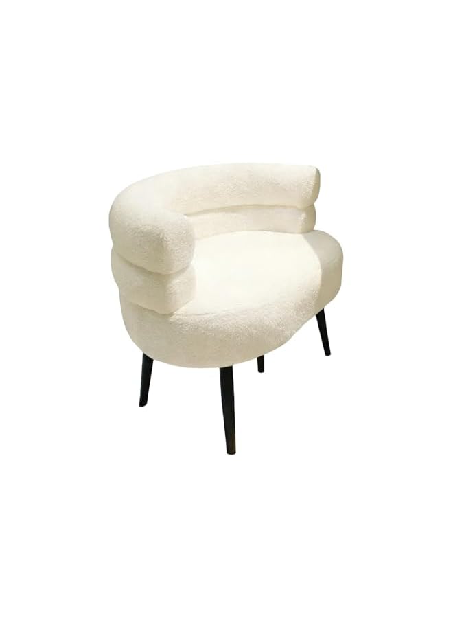 Vanity Chair, Minimalist Sofa Accent Chair for Living Room & Bedroom (White) - Image 1