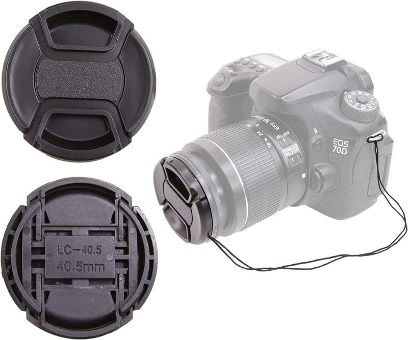 CamDesign 49MM Snap-On Front Lens Cap Cover Compatible with Canon, Nikon, Sony, Pentax All DSLR Lenses Black - Image 1