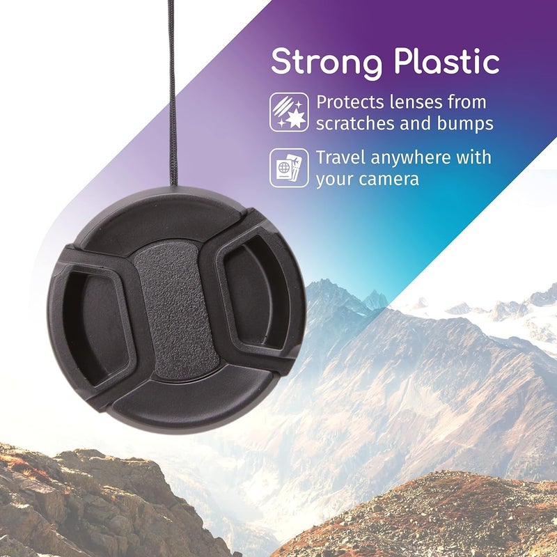 CamDesign 49MM Snap-On Front Lens Cap Cover Compatible with Canon, Nikon, Sony, Pentax All DSLR Lenses Black - Image 4