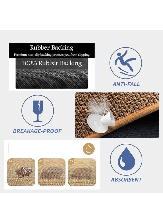 2 Pieces Modern Durable Kitchen Rugs and Mats, Contemporary Style, Anti-Skidding Rubber, Washable, Oil and Water Resistant, Easy to Clean - Image 4